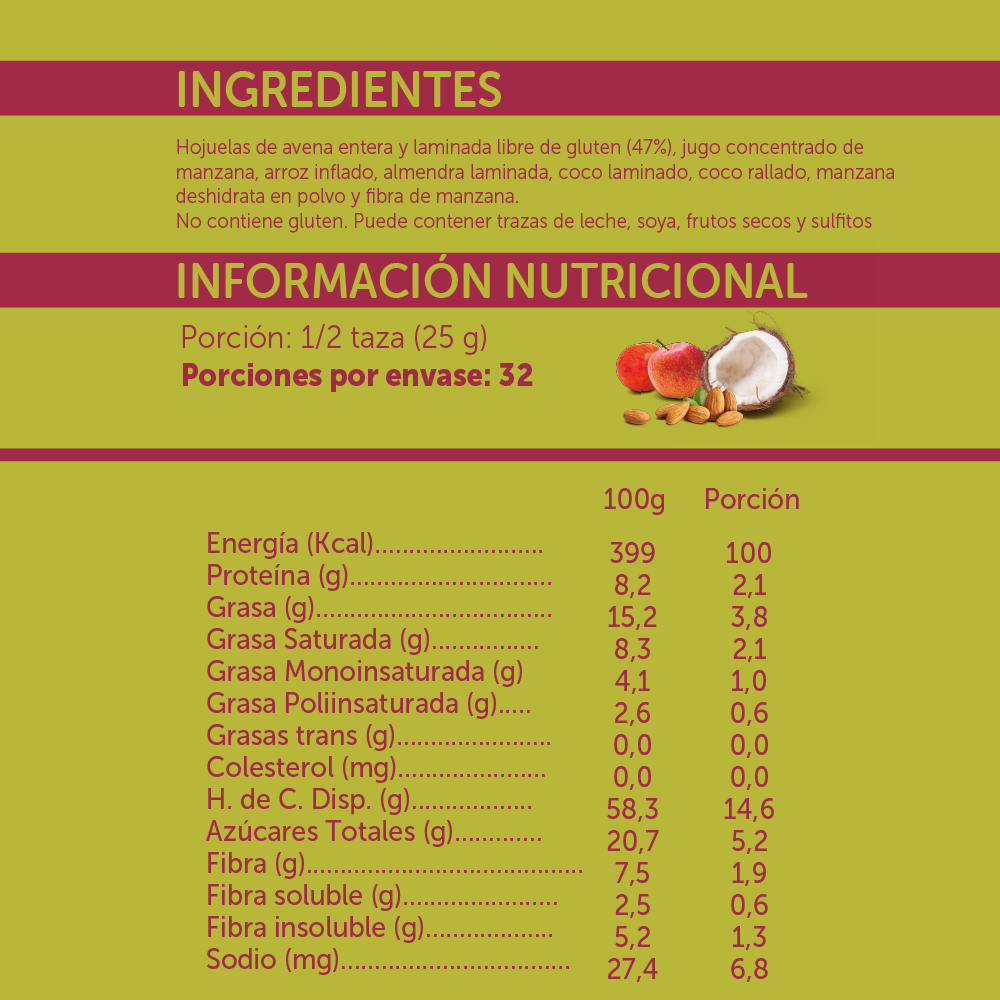 Mizos Granola Almendra Coco - 800g