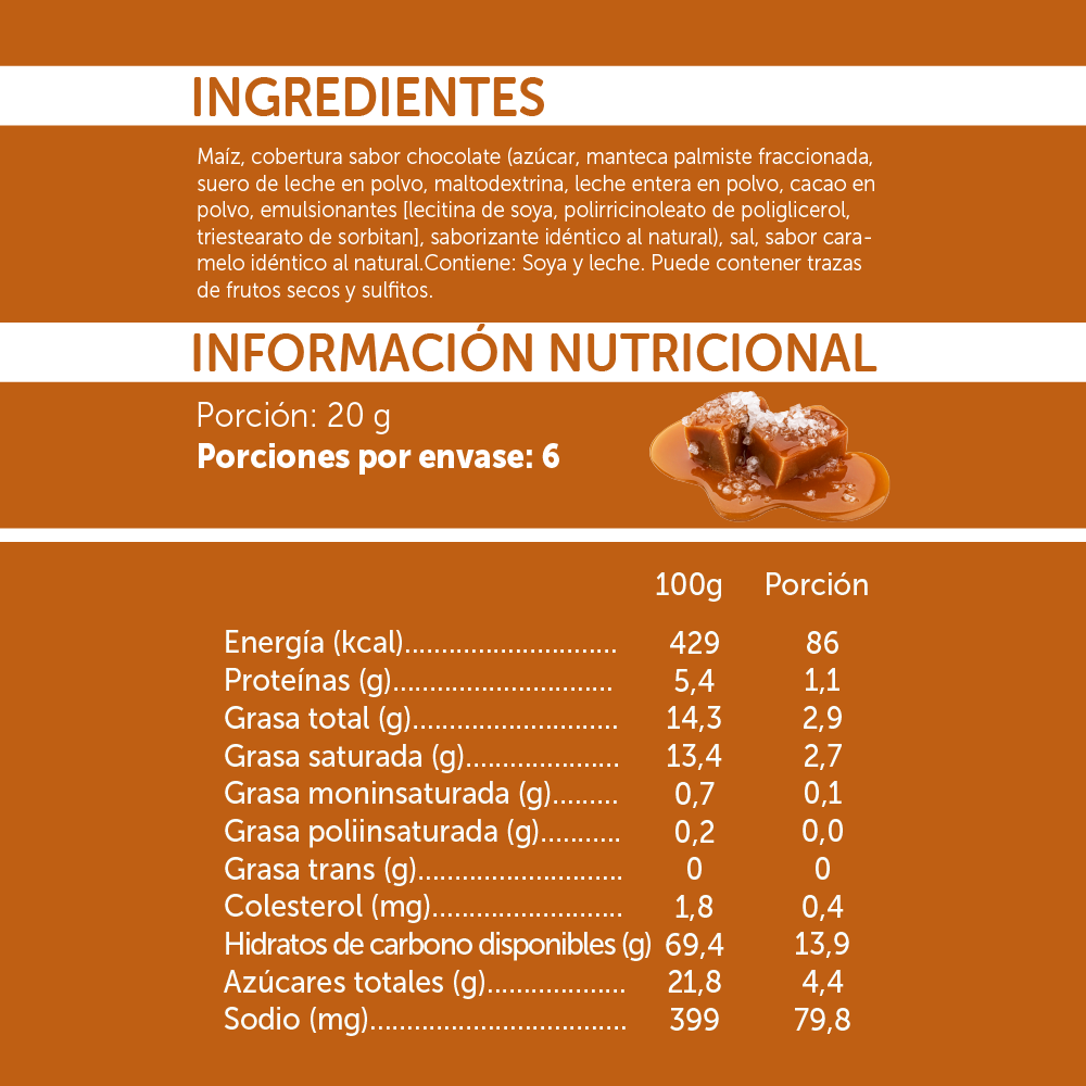 Mizos Maíz Caramelo - 120 gr