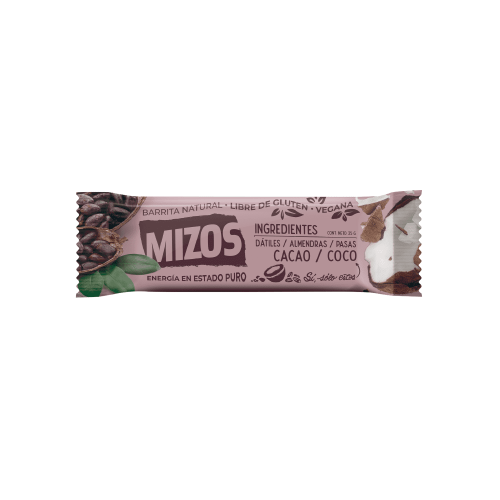 Barrita natural Cacao Coco - 4 unidades | Mizos