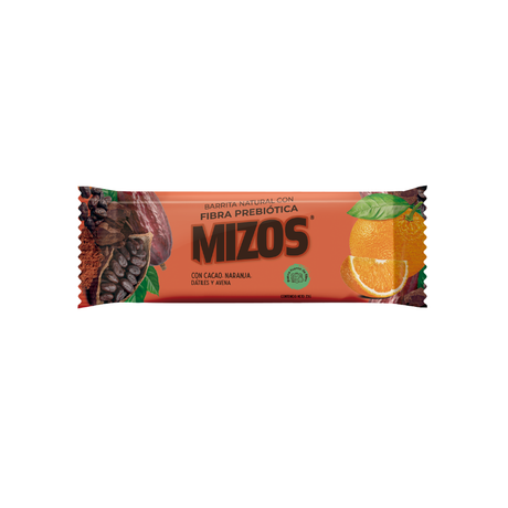Barrita Natural Naranja Cacao con Fibra Prebiótica - 4 uds.