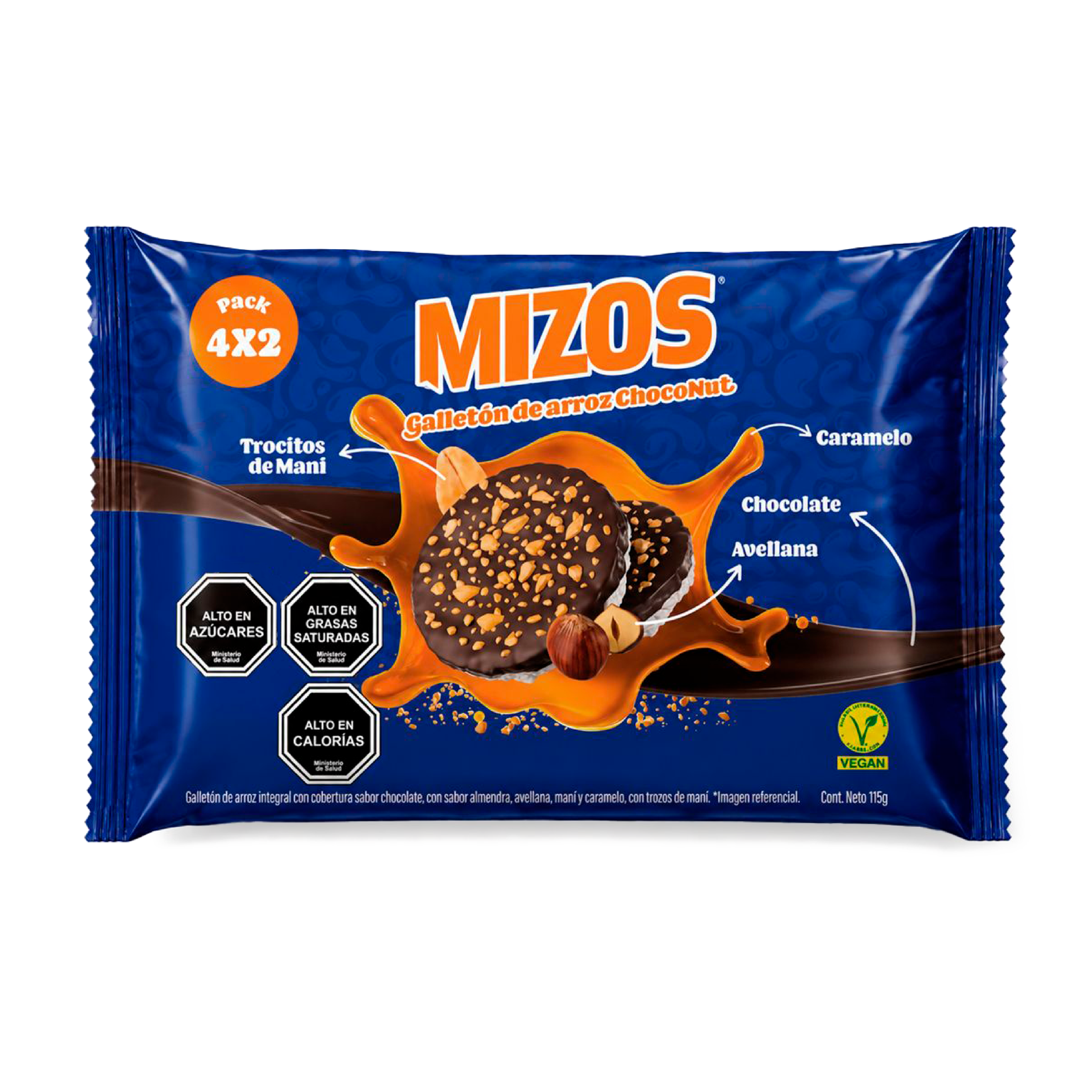 GALLETÓN DE ARROZ CHOCONUT 115G - PACK 4x2UN