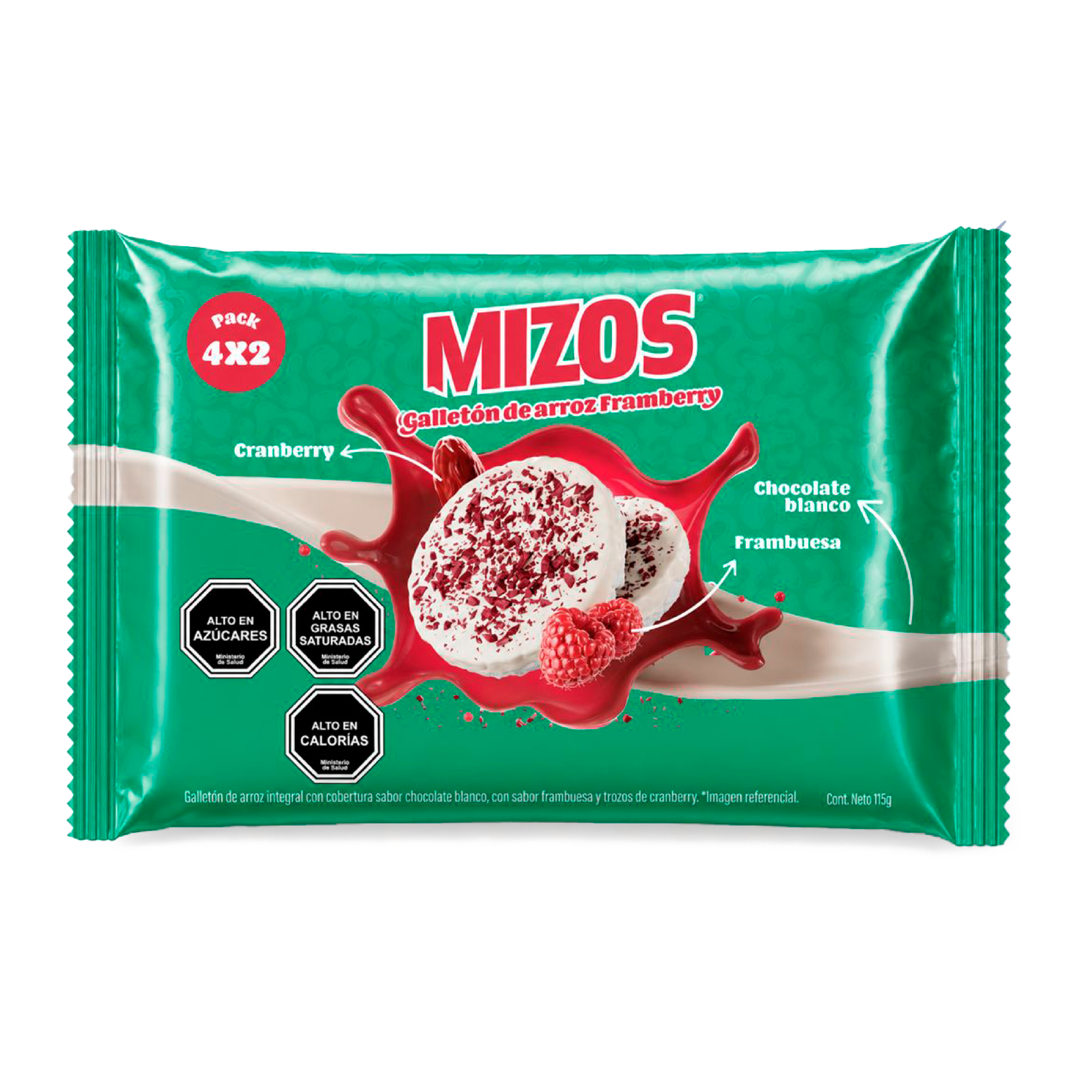 GALLETÓN DE ARROZ FRAMBERRY 115G - PACK 4x2UN