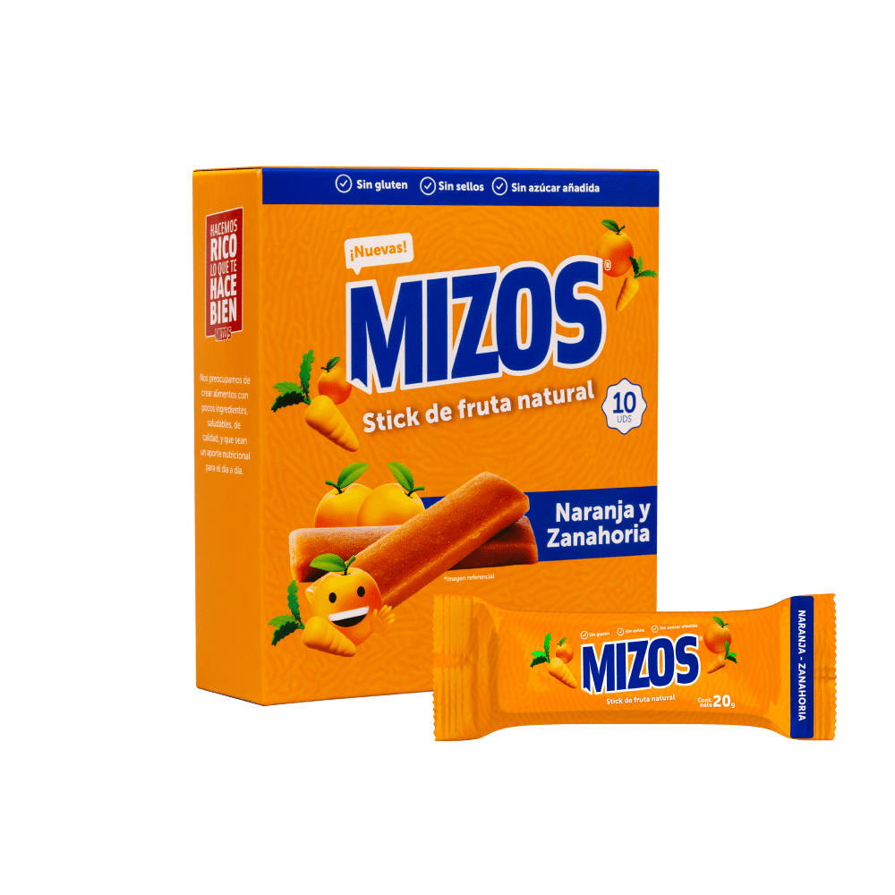 Stick de Fruta sabor Naranja Zanahoria 20 grs. - 10 uds.
