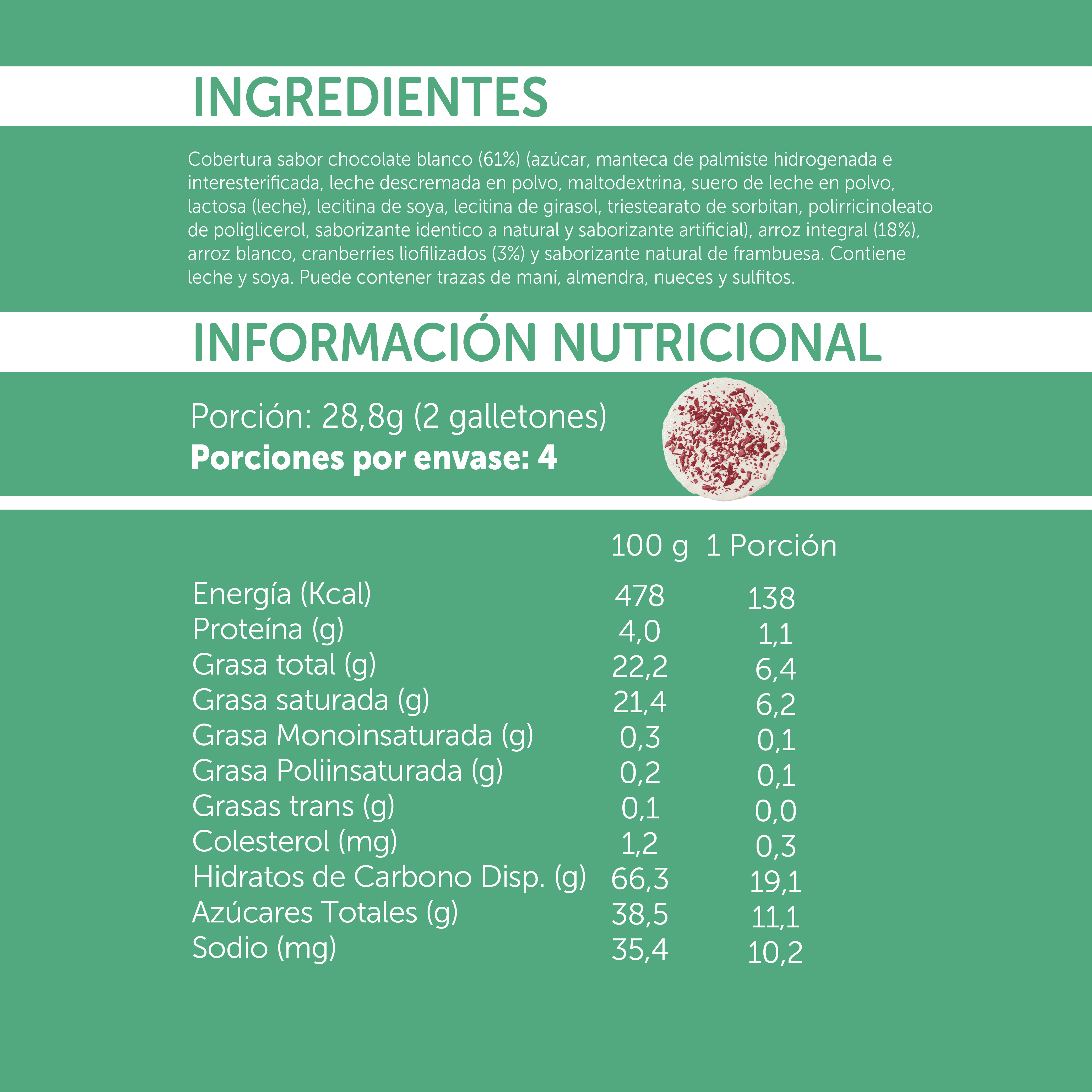 GALLETÓN DE ARROZ FRAMBERRY 115G - PACK 4x2UN