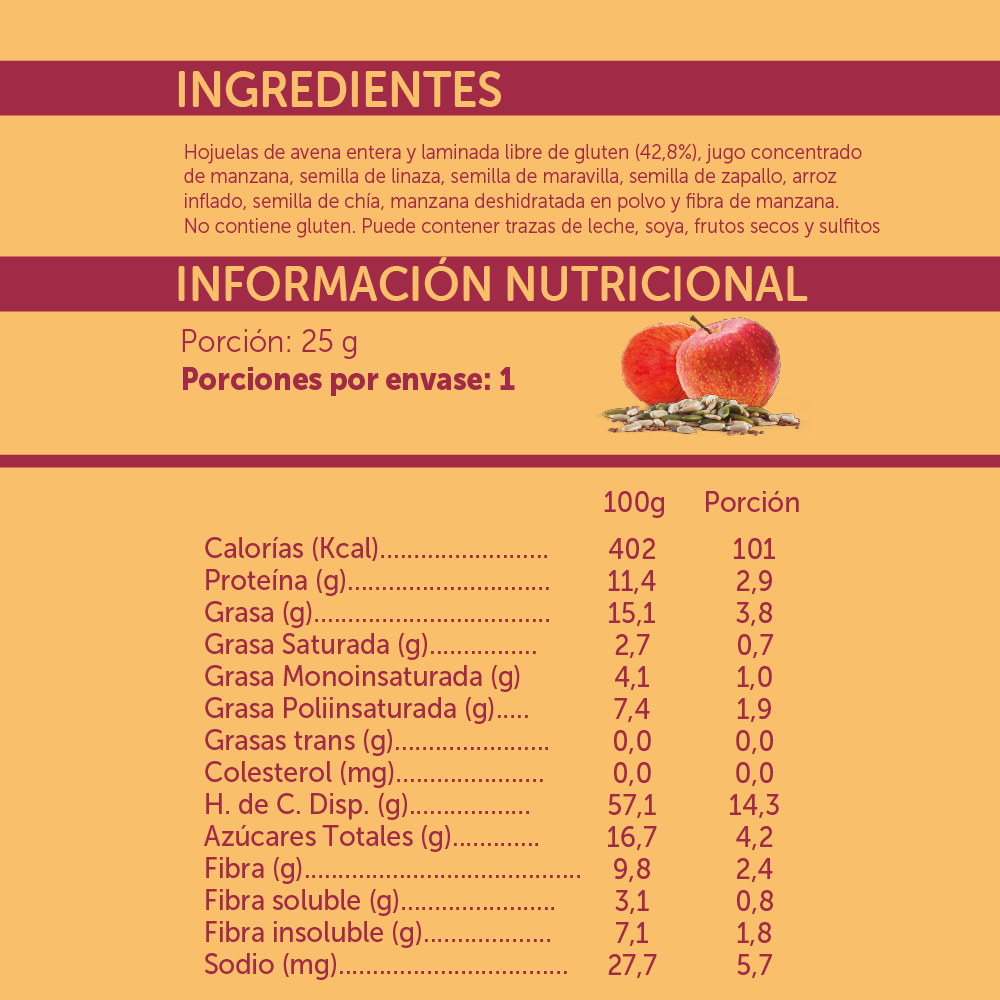 Mizos Granola Mix Semillas 25 gr