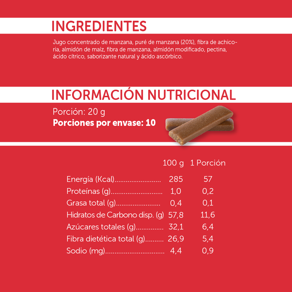 Ingrediente Stick Fruta Natural Manzana