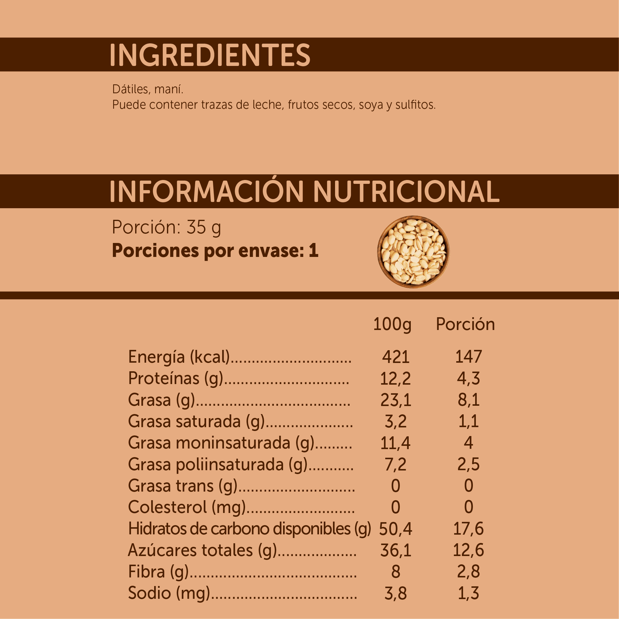 Barrita natural Mantequilla Maní Mizos