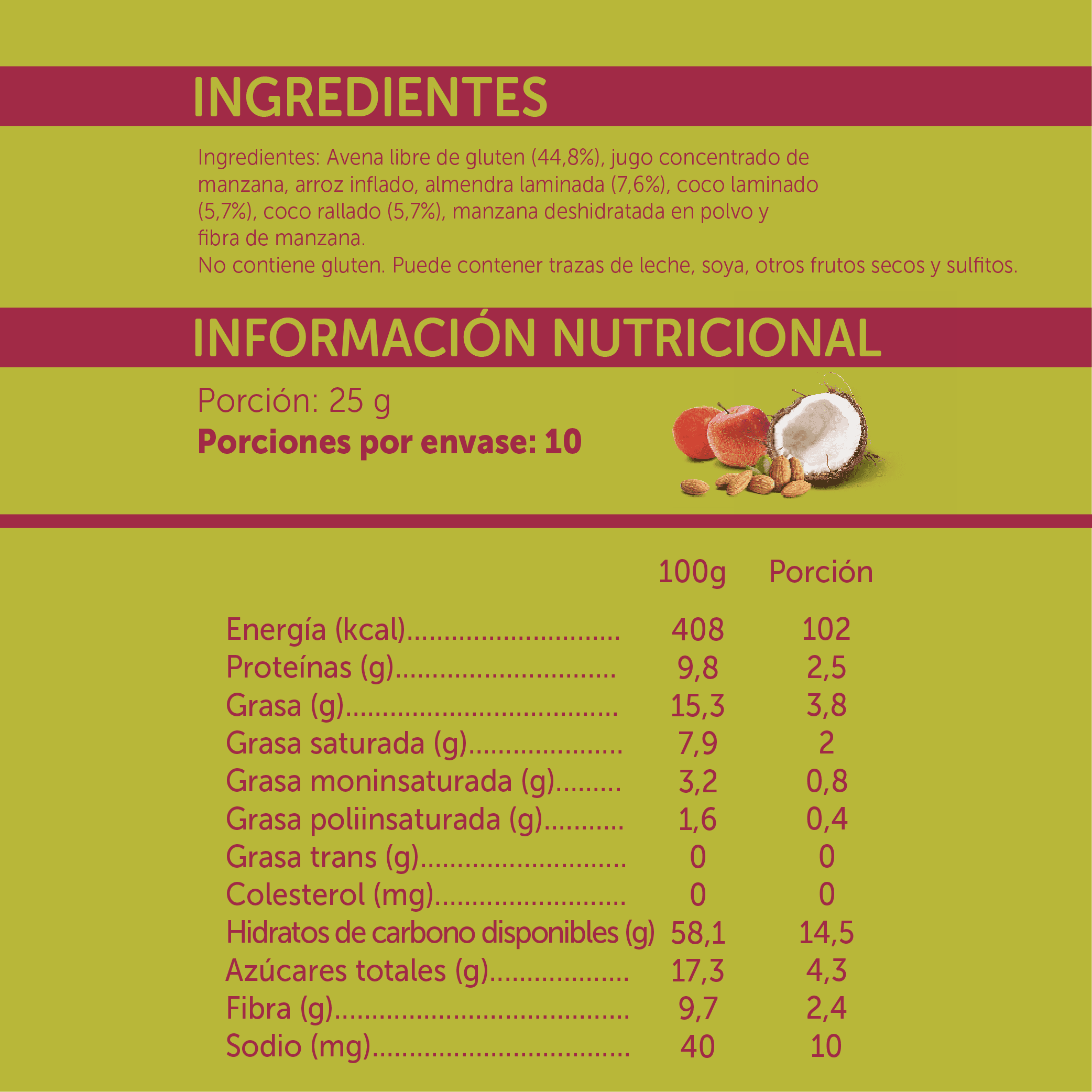 Mizos Granola Almendra Coco